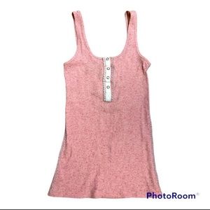 Free People Pink Ribbed Tank
